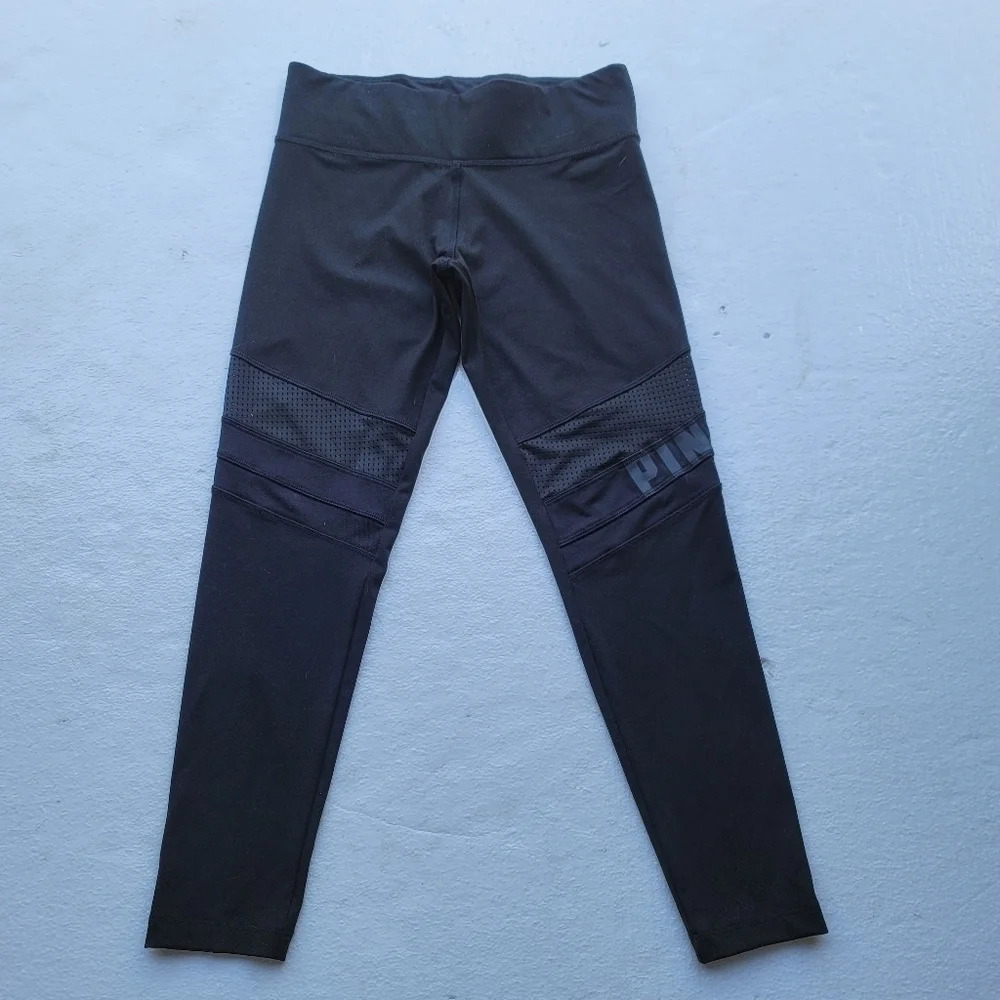 PINK Victoria’s Secret Women's Logo Ultimate Leggings Black Small